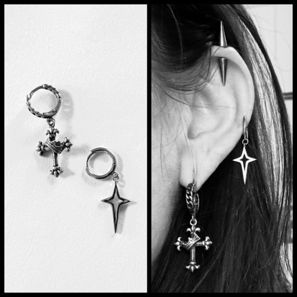 🌿CROSS EARRINGS SET OF 2🌱